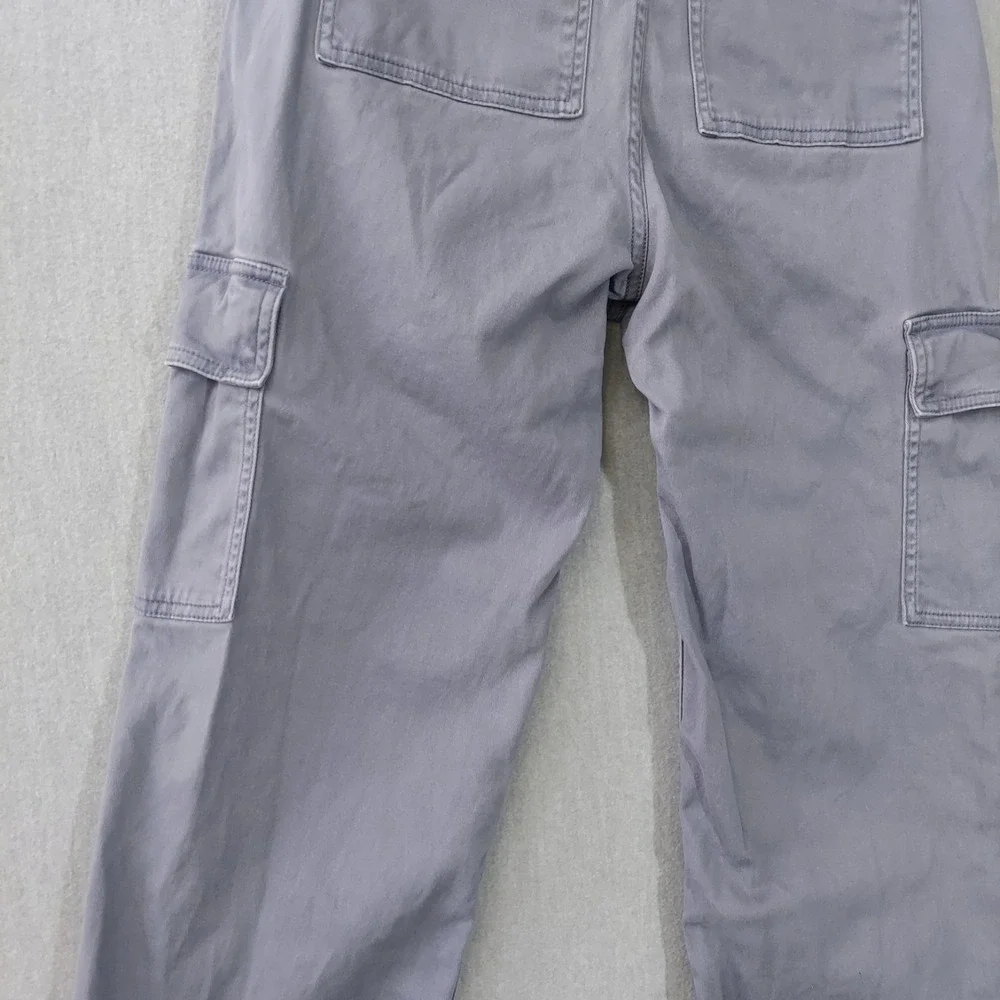 Hollister Women Y2K Gray Utility Cargo Pants High Rise Straight Leg Size 3S / 2S